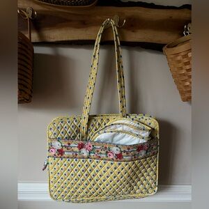 Vera Bradley Yellow retired Elizabeth Pattern Diaper Computer Work Bag 1997 NWOT